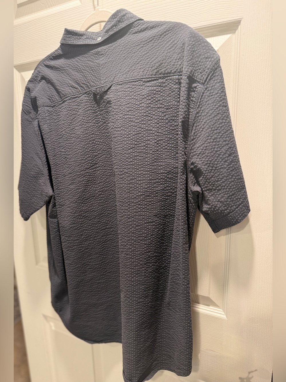 Nike Men’s XL Textured Short Sleeve Button Down Shirt Gray Charcoal Woven Casual - Picture 10 of 13